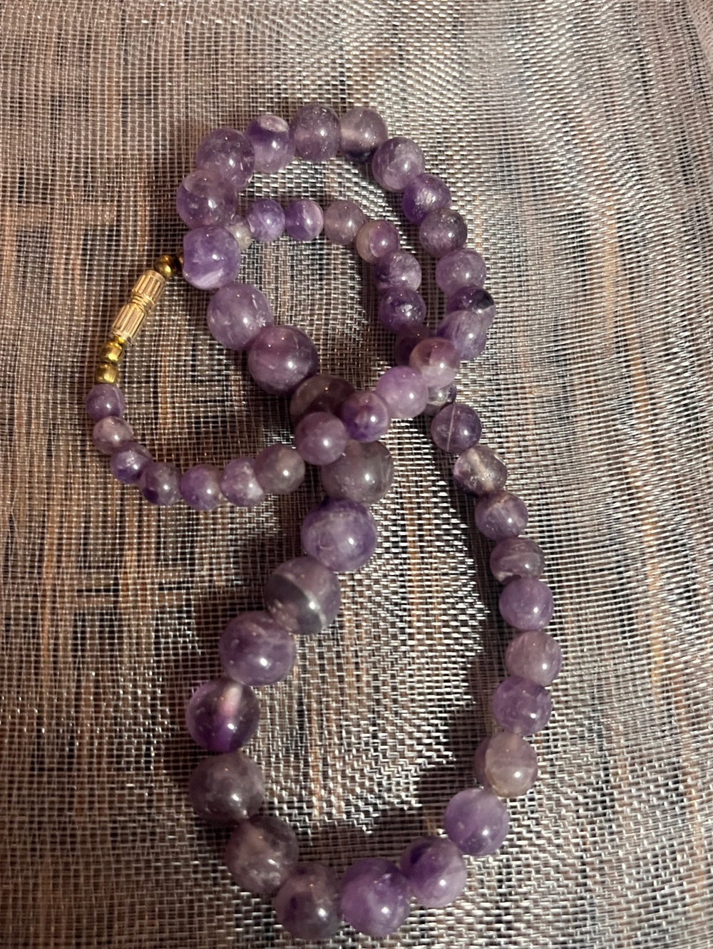 Purple Amethyst Beaded Necklace and Bracelet Set